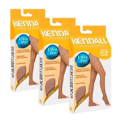 3 Meia Calça Kendall Alta Compressão Ultra Pro 20-30mmhg - Marca Kendall