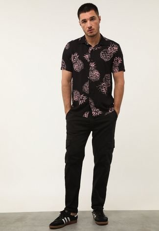 Camisa Guess Reta Hawaiian Pineapple Preta - Compre Agora