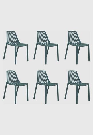 Conjunto 06 Cadeiras Morgana Verde Petróleo Rivatti