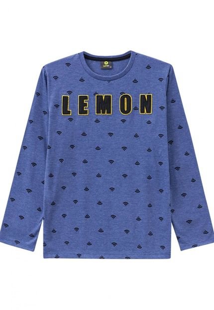 Camiseta Lemon Manga Longa Azul - Marca Lemon