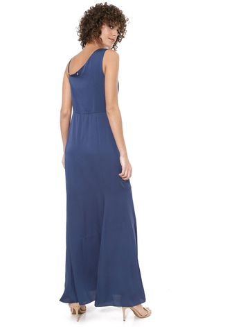 Vestido Ana Hickmann Longo Fivela Azul