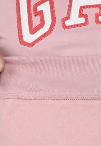 Blusa de Moletom Flanelada Fechada GAP Logo Rosa - Compre Agora
