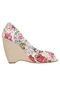 Peep Toe Anabela Floral - Marca FiveBlu