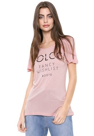 Camiseta Colcci Fancy Wishlist Rosa