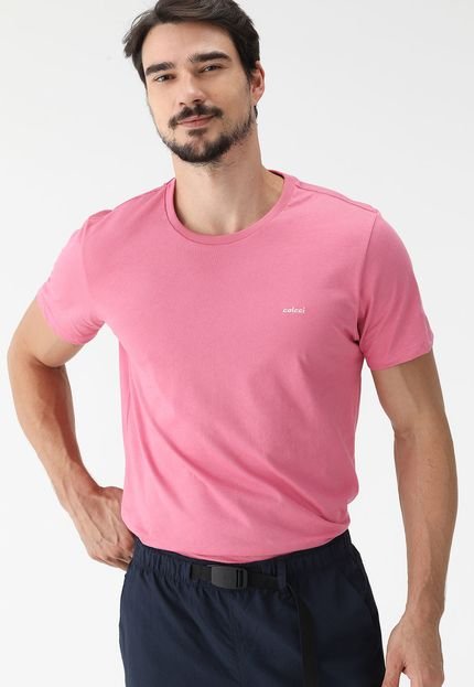 Camiseta Colcci Reta Logo Rosa - Marca Colcci