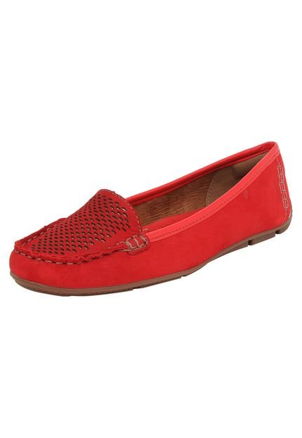 Mocassim Dakota Couro Lasercut Vermelho - Marca Dakota