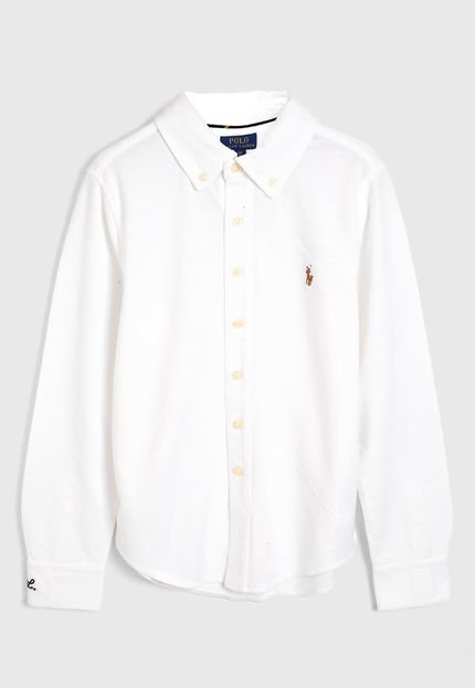 Camisa Infantil Polo Ralph Lauren Infantil Logo Branca - Marca Polo Ralph Lauren