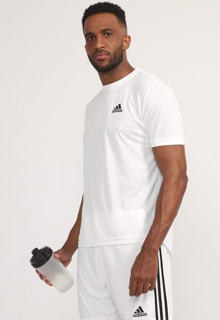 Camiseta adidas Performance D2m Plain Branca - Marca adidas Performance