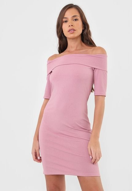 Vestido FiveBlu Curto Ombro a Ombro Rosa - Marca FiveBlu