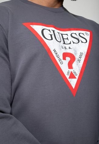 Blusa de Moletom Logo Desgastado Guess