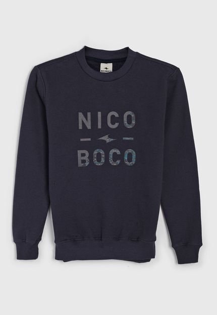 Blusa de Moletom Nicoboco Infantil Logo Azul-Marinho - Marca Nicoboco