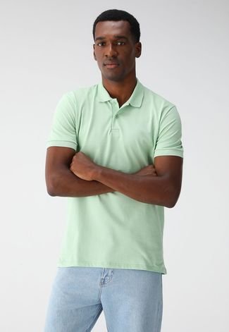 Camisa Polo Malwee Reta Logo Verde