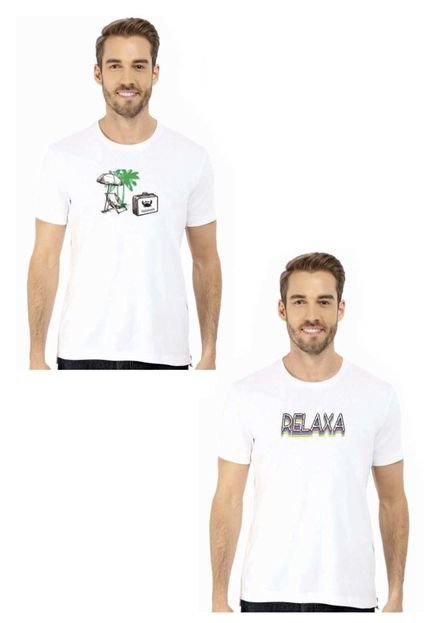 Kit Camiseta Manga Curta Relaxado AY Branco/Branco - Marca Relaxado