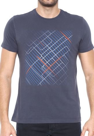Camiseta Aramis Linhas Geométricas Azul-Marinho