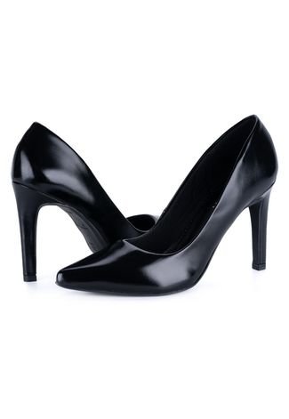 Sapato Feminino Scarpin Salto Bico Fino Elegante Da Moda Preto