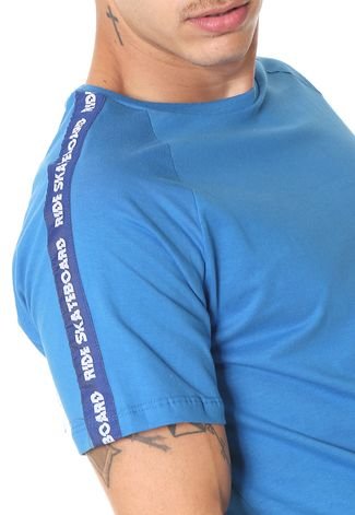 Camiseta Ride Skateboard Faixa  Azul