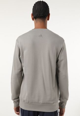 Blusa de Moletom Fechada adidas Sportswear Essentials Big Logo Cinza