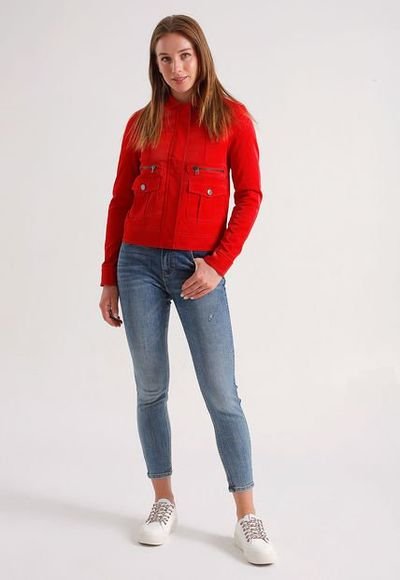 Desigual Straight Slim Jacket Rojo - Calce Slim Fit - Compra Ahora | Dafiti Chile
