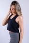 Cropped Fitness Golden Modas Dry Fit Blusa Feminina Curta Preto - Marca Golden Modas