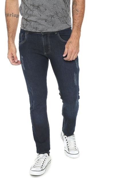 Calça Jeans FiveBlu Slim Destroyed Azul - Marca FiveBlu