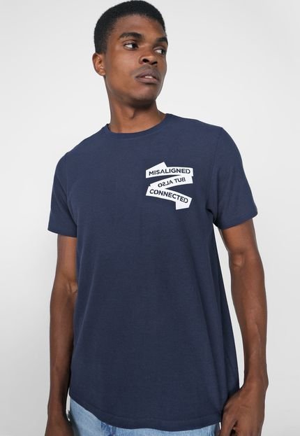 Camiseta Enfim Lettering Azul-Marinho - Marca Enfim