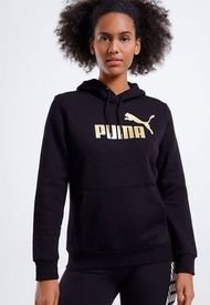 Polerón Puma ESS+ Metallic Logo Hoodie FL Negro - Calce Regular