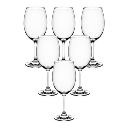 Jogo de Taças de Vinho de Cristal com Titânio 6 peças 450ml Haus Concept 56313/104 - Marca Haus Concept