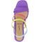 Sandália Salto Baixo Azaleia Tiras Coloridas Calcanhar Aberto em Elástico Roxo - Marca Somileve Calçados