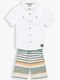 Conjunto Infantil Menino Camisa   Bermuda Milon Branco - Marca Milon