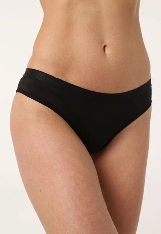Calcinha Calvin Klein Underwear Tanga Microfibra Soft Touch Preta