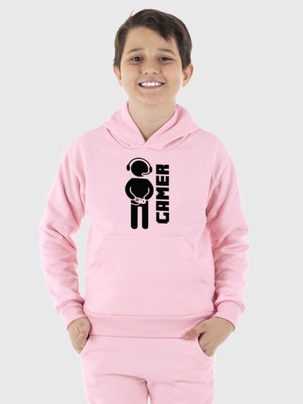 Moletom Canguru Infantil Menino Gamer Benellys Rosa Claro - Marca Benellys