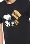 Camiseta Snoopy Manga Curta Flags Preta - Marca Snoopy