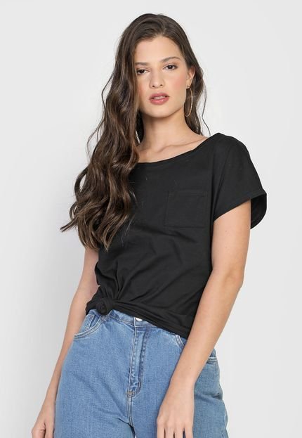 Blusa Malwee Bolso Preta - Marca Malwee