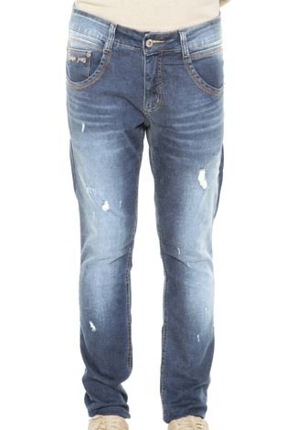 Calça Jeans Biotipo Skinny Bordado Azul