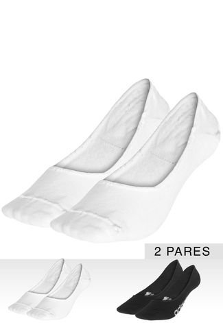 Kit 2pçs Meia adidas Performance Invisível N Patrn 2pp L S Preto/Branco