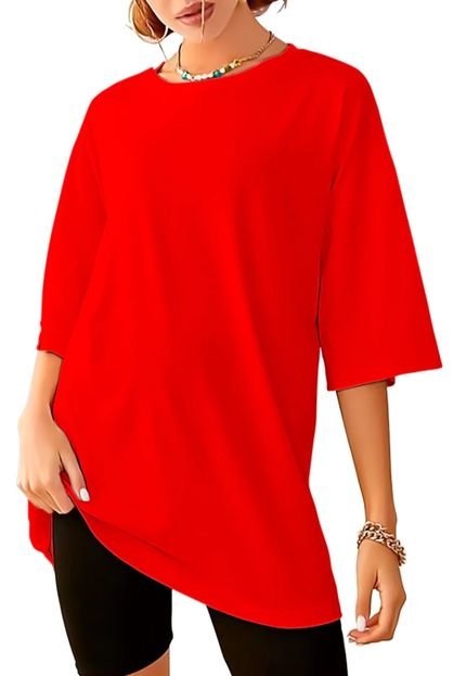 Camiseta Feminina Oversized Lisa Vermelha - Marca GPM