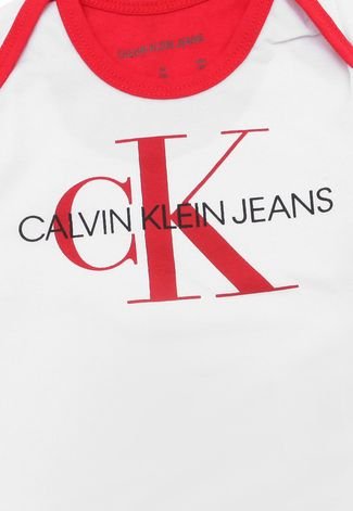 Body Calvin Klein Kids Menina Escrita Branco