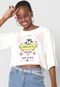 Camiseta Cropped Tricats Oversize 90's Off-White - Marca Tricats
