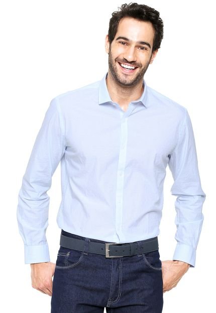 Camisa Ellus Textured Dobby Classic Azul - Marca Ellus