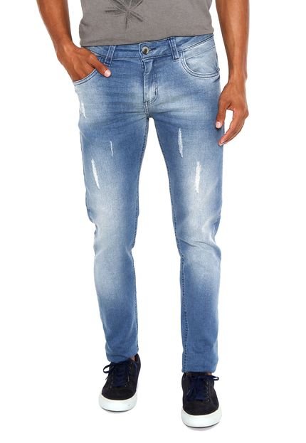 Calça Jeans Local Skinny Estonada Azul - Marca Local