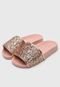 Chinelo Slide Molekinha Infantil Glitter Rosa - Marca Molekinha