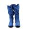 Botas Femininas Jeans Lirom Cano Enrugado Alto Com Salto Bico Fino  - Marca Lirom