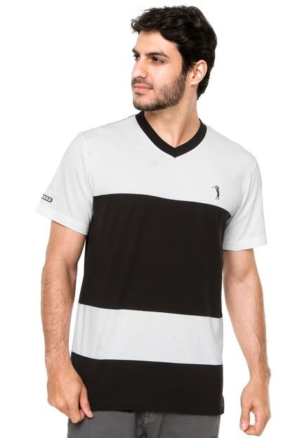 Camiseta Manga Curta Aleatory Contraste Branca/Preto - Marca Aleatory