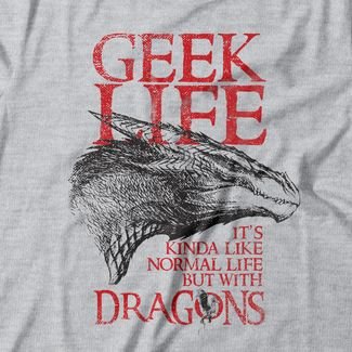 Camiseta Geek Life - Mescla Cinza