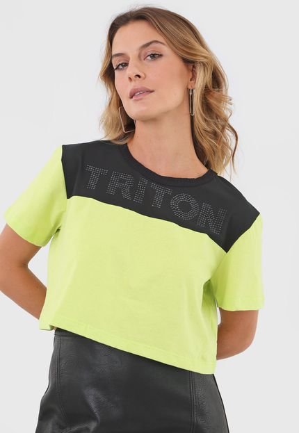 Camiseta Cropped Triton Aplicações Verde - Marca Triton