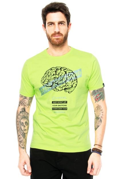 Camiseta Fatal U Estampada Cérebro Verde - Marca Fatal Surf