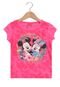 Blusa Cativa Disney Manga Curta Menina Rosa - Marca Cativa Disney