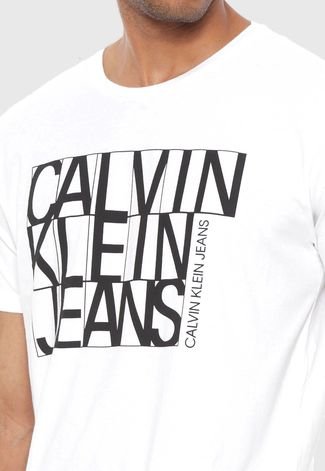 Camiseta Calvin Klein Jeans Fitted Logo Branca