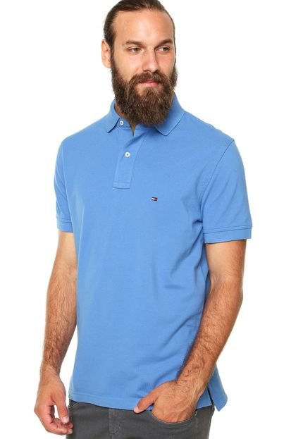 Camisa Polo Tommy Hilfiger Regular Bordado Azul - Marca Tommy Hilfiger