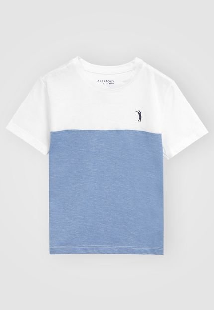 Camiseta Aleatory Infantil Bicolor Branco/Azul - Marca Aleatory
